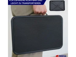 PROREGAL Tritthocker Klappbar 18x47x32cm Traglast 150kg Stahl Matt Schwarz Hocker Klapphocker Falthocker Haushaltsleiter Trittleiter* Hocker