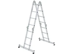 PROREGAL Vielzweckleiter 4-Teilig mit Traverse 2 x 3 & 2 x 4 Sprossen* Klapptritte