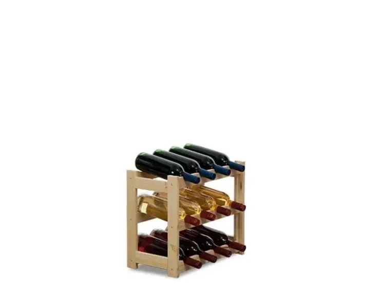 PROREGAL Weinregal Pinotwine HxBxT 38 x 43 x 25 cm 12 Flaschen Massives Kiefernholz Natur Unbehandelt* Flaschenregale