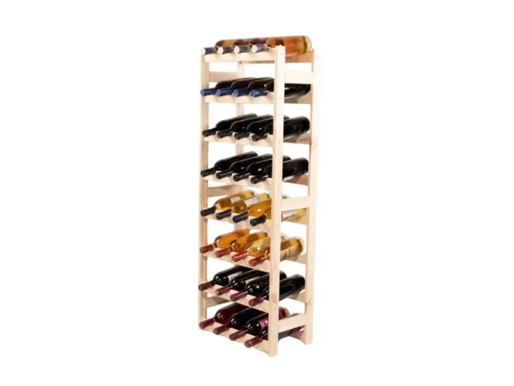 PROREGAL Weinregal Pinotwine HxBxT 118 x 43 x 25 cm 32 Flaschen Massives Kiefernholz Natur unbehandelt