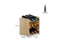PROREGAL Weinregal Pinotwine C HxBxT 36 x 34,4 x 26,5 cm 9 Flaschen Massives Kiefernholz Natur Unbehandelt* Flaschenregale