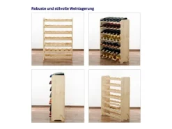 PROREGAL Weinregal Pinotwine C HxBxT 87,2 x 63,2 x 26,5 cm 42 Flaschen Massives Kiefernholz Geölt* Flaschenregale