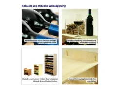 PROREGAL Weinregal Pinotwine C HxBxT 36 x 44 x 26,5 cm 8 Flaschen Massives Kiefernholz Geölt* Flaschenregale