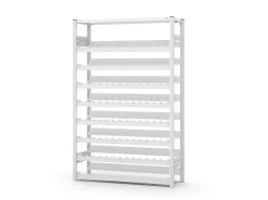 PROREGAL Weinregal Stecksystem T-Profil Grundregal HxBxT 200 x 130 x 30 cm Fachlast 35 kg 8 Ebenen Für 200 Flaschen Lichtgrau