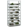 PROREGAL Weinregal Stecksystem T-Profil Grundregal HxBxT 200 x 100 x 30 cm Fachlast 35 kg 8 Ebenene Für 152 Flaschen Lichtgrau