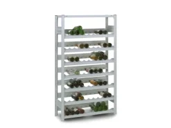 PROREGAL Weinregal Stecksystem T-Profil Grundregal HxBxT 175 x 100 x 30 cm Fachlast 35 kg 7 Ebenene Für 133 Flaschen Lichtgrau