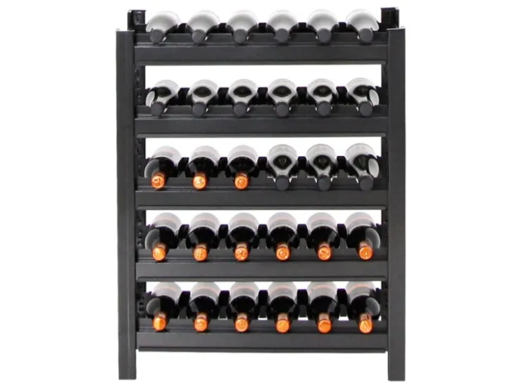 PROREGAL Weinregal Toskana HxBxT 75 x 60 x 30 cm 30 Flaschen Auf 5 Ebenen Schwarz Wein Metallregal Weinständer Flaschenständer* Metallregale|Regale Schwarz