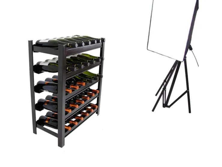 PROREGAL Weinregal Toskana HxBxT 75 x 60 x 30 cm 30 Flaschen Auf 5 Ebenen Schwarz Wein Metallregal Weinständer Flaschenständer* Metallregale|Regale Schwarz