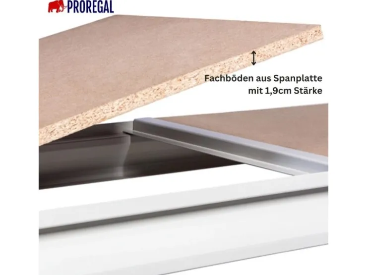 PROREGAL Weitspannregal Maximus Pro Grundregal HxBxT 250 x 200 x 50 cm 2 Ebenen Spanplatten Fachboden Fachlast 690 kg Lichtblau & Lichtgrau* Büroregale