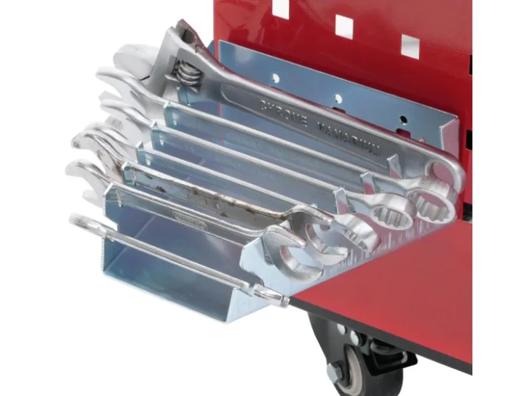 PROREGAL Werkzeugwagen HxBxT 73x90x35cm Rollwagen Werkstattwagen Rollen Handgriff 3 Ladeflächen Lochraster Stahl* Aufbewahrung