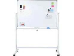 PROREGAL Whiteboard HxBxT 186x160x50 cm Mobil Rollbar Inkl. Zubehör Magnettafel Memoboard Pinnwand