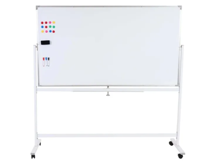 PROREGAL Whiteboard HxBxT 186x186x56 cm Mobil Rollbar Inkl. Zubehör Magnettafel Memoboard Pinnwand