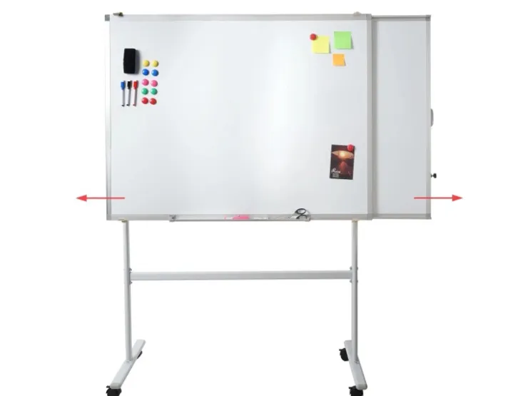 PROREGAL Whiteboard HxBxT 167x186x57 cm Mobil Rollbar Inkl. Zubehör Mit Ausziehbarer Tafel Magnettafel Memoboard Pinnwand* Pinnwände