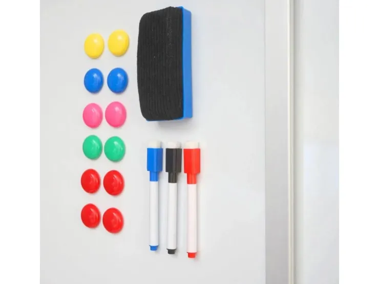 PROREGAL Whiteboard HxBxT 167x186x57 cm Mobil Rollbar Inkl. Zubehör Mit Ausziehbarer Tafel Magnettafel Memoboard Pinnwand* Pinnwände