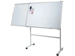 PROREGAL Whiteboard HxBxT 167x186x57 cm Mobil Rollbar Inkl. Zubehör Mit Ausziehbarer Tafel Magnettafel Memoboard Pinnwand* Pinnwände