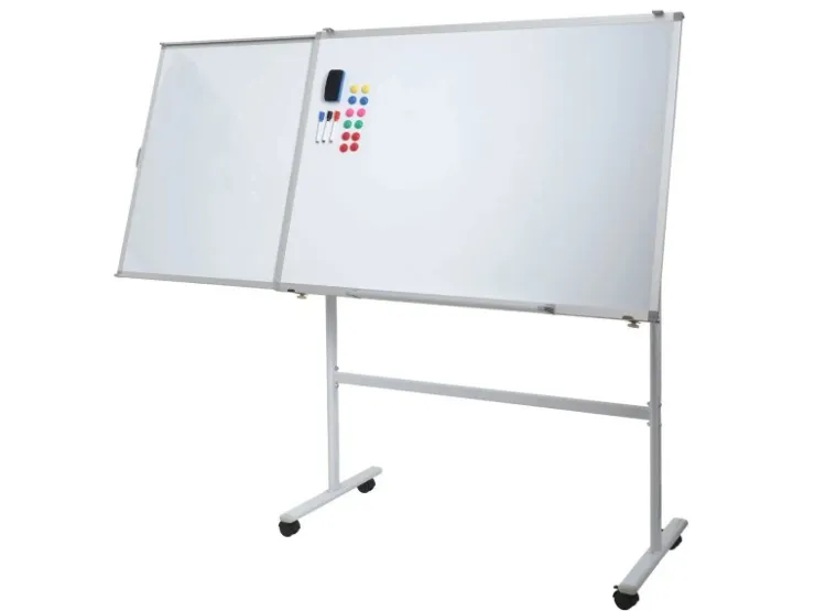 PROREGAL Whiteboard HxBxT 167x186x57 cm Mobil Rollbar Inkl. Zubehör Mit Ausziehbarer Tafel Magnettafel Memoboard Pinnwand* Pinnwände