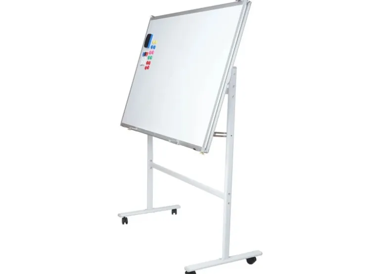 PROREGAL Whiteboard HxBxT 167x186x57 cm Mobil Rollbar Inkl. Zubehör Mit Ausziehbarer Tafel Magnettafel Memoboard Pinnwand* Pinnwände