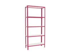 PROREGAL Wohnregal Living Koala Wood mit 5 Fachböden HxBxT 180 x 100 x 30 cm Fachlast 150 kg Rosa/Weiß* Büroregale