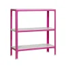 PROREGAL Wohnregal Living Koala Metal mit 3 Fachböden HxBxT 90 x 80 x 30 cm Fachlast 150 kg Rosa/Weiß* Büroregale
