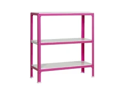 PROREGAL Wohnregal Living Koala Metal mit 3 Fachböden HxBxT 90 x 80 x 30 cm Fachlast 150 kg Rosa/Weiß* Büroregale