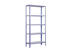 PROREGAL Wohnregal Living Koala Metal mit 5 Fachböden HxBxT 180 x 80 x 30 cm Fachlast 150 kg Lila/Weiß* Büroregale