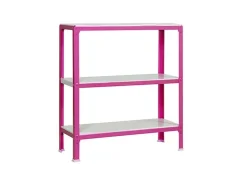 PROREGAL Wohnregal Living Koala Metal mit 3 Fachböden HxBxT 90 x 80 x 40 cm Fachlast 150 kg Rosa/Weiß* Büroregale