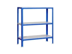 PROREGAL Wohnregal Living Koala Metal mit 3 Fachböden HxBxT 90 x 80 x 40 cm Fachlast 150 kg Blau/Weiß* Büroregale
