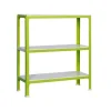 PROREGAL Wohnregal Living Koala Metal mit 3 Fachböden HxBxT 90 x 80 x 30 cm Fachlast 150 kg Grün/Weiß* Büroregale