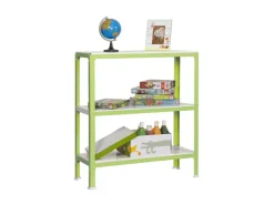 PROREGAL Wohnregal Living Koala Metal mit 3 Fachböden HxBxT 90 x 80 x 30 cm Fachlast 150 kg Grün/Weiß* Büroregale