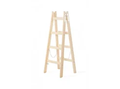 PROREGAL Wood Double Giraffe Holz-Sprossen-Stehleiter mit Sicherheitskette 2 x 5 Sprossen 163 cm Hoch Trittleiter Bockleiter Sprossen-Doppellleiter* Leitern