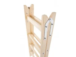 PROREGAL Wood Double Giraffe Holz-Sprossen-Stehleiter mit Sicherheitskette 2 x 5 Sprossen 163 cm Hoch Trittleiter Bockleiter Sprossen-Doppellleiter* Leitern