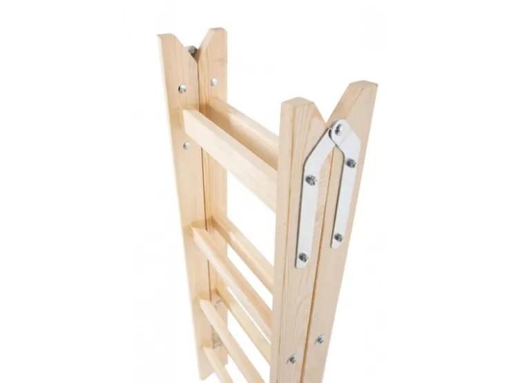 PROREGAL Wood Double Giraffe Holz-Sprossen-Stehleiter mit Sicherheitskette 2 x 5 Sprossen 163 cm Hoch Trittleiter Bockleiter Sprossen-Doppellleiter* Leitern