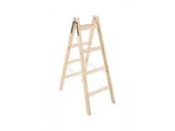 PROREGAL Wood Double Giraffe Holz-Sprossen-Stehleiter mit Sicherheitskette 2 x 6 Sprossen 192 cm Hoch Trittleiter Bockleiter Sprossen-Doppellleiter* Leitern