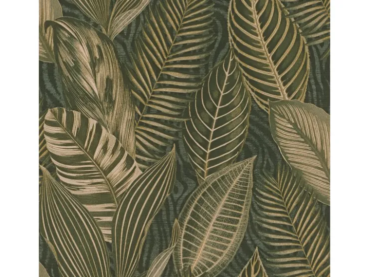 Rasch Vliestapete African Queen III Blätter Dunkelgrün 10,05 x 0,53 m* Dekorative Tapeten