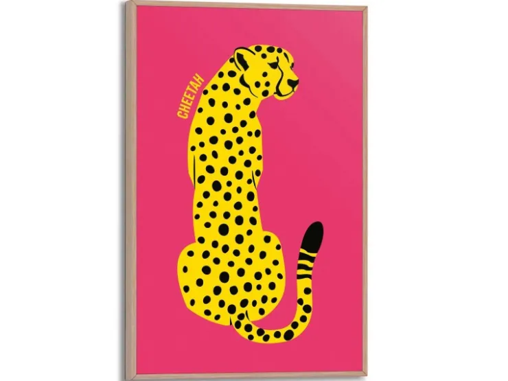 Reinders Gerahmtes Bild Cheetah Man Cave 30 cm x 20 cm Gelb