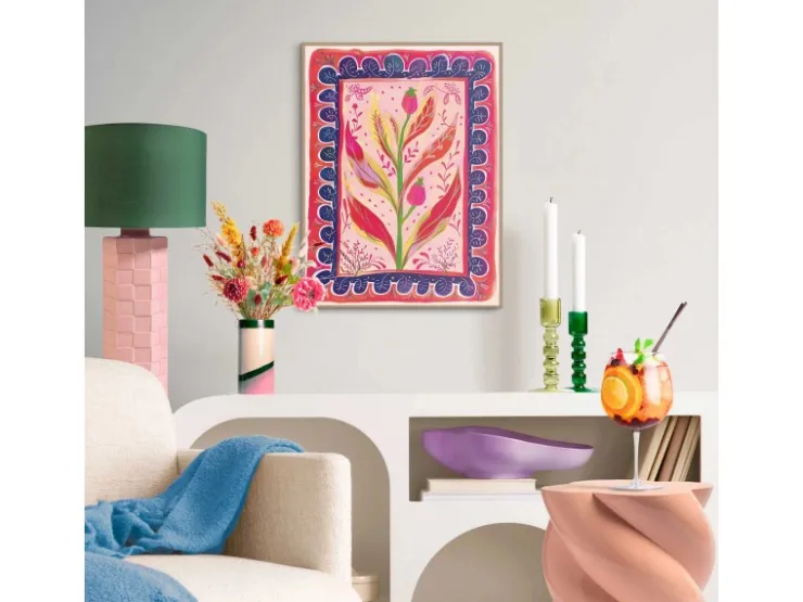 Reinders Gerahmtes Bild Leaf Creation für Wohnzimmer 40 cm x 30 cm Rot* Bilder