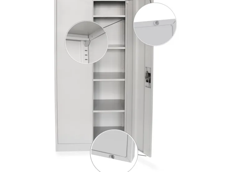 rikta Metallschrank 2-türig (B x T x H) 80 x 40 x 168 cm RAL 7035 Lichtgrau