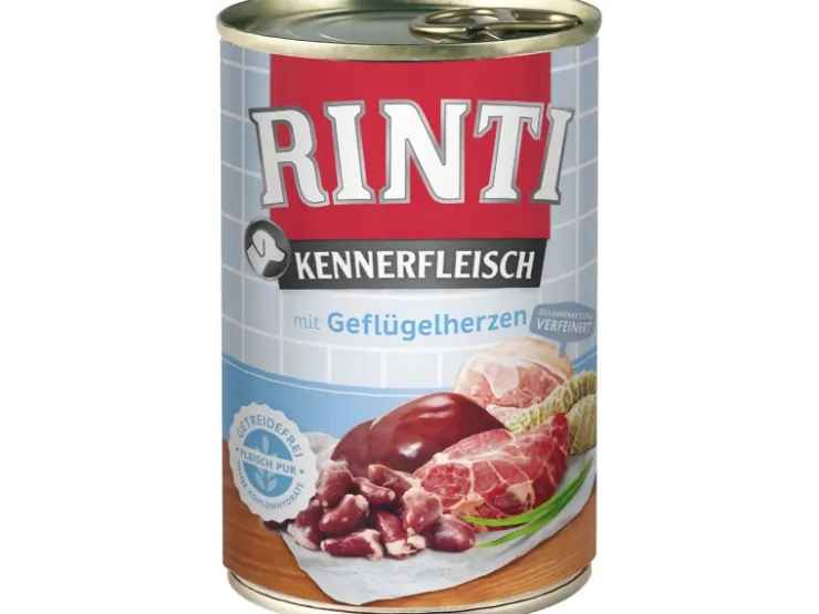 Rinti Hunde-Nassfutter Kennerfleisch Geflügelherzen 400 g* Hundebedarf