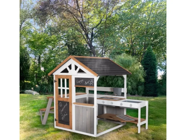 roba Picknickerweiterung für Spielhaus mit Tisch und Sitzbank für Kinder ab 18 Monaten* Sitzbänke