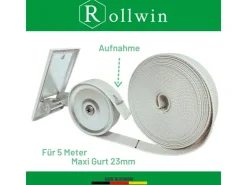 Rollwin Rolladen Gurtwickler Unterputz 105mm Lochabstand Mit 7m Gurt 23mm Rolladengurt Weiß Rollo Wickler Mit Abdeckblende Rollladen Aufwickler* Rollos