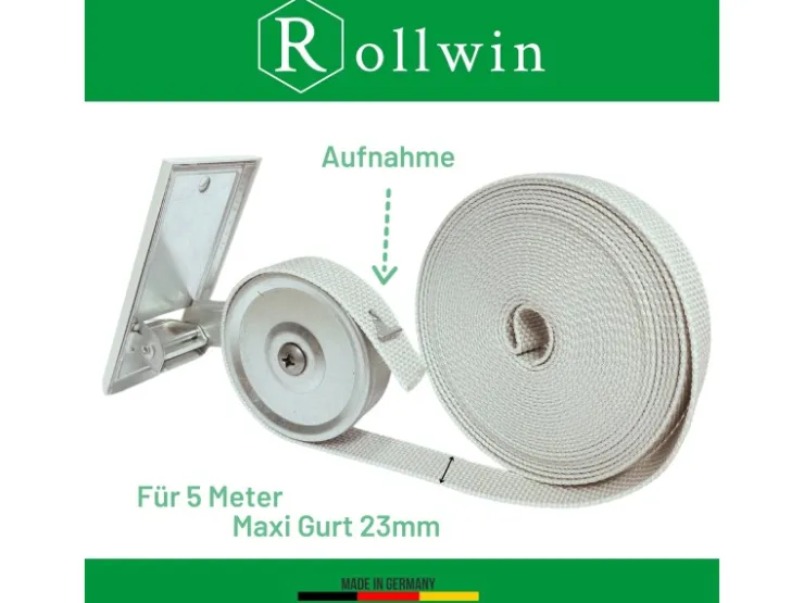 Rollwin Rolladen Gurtwickler Unterputz 105mm Lochabstand Mit 7m Gurt 23mm Rolladengurt Weiß Rollo Wickler Mit Abdeckblende Rollladen Aufwickler* Rollos