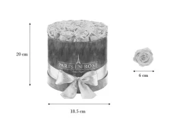 Rosenbox Ø 19 cm Schwarz mit Schleife und 14 en Rosen* Ostern