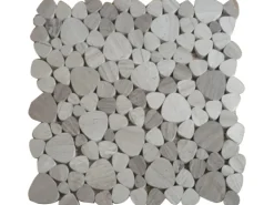 RundMosaikmatte Naturstein Marble Gestreift Flach 30,5 cm x 30,5 cm* Mosaik