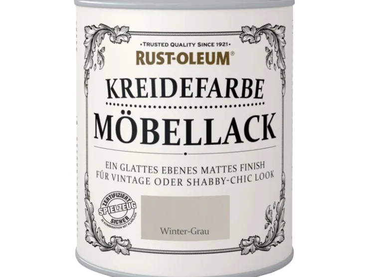 Rust-Oleum Kreidefarbe Möbellack Wintergrau Matt 750 ml* Grundierung