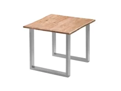 SAM Esstisch Baumkante Massiv Akazie Natur 90 x 90 Silber QUINN* Klarlacke