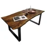 SAM Esstisch Baumkante Massiv Akazie Nussbaum 160 x 85 Schwarz QUINN* Tische