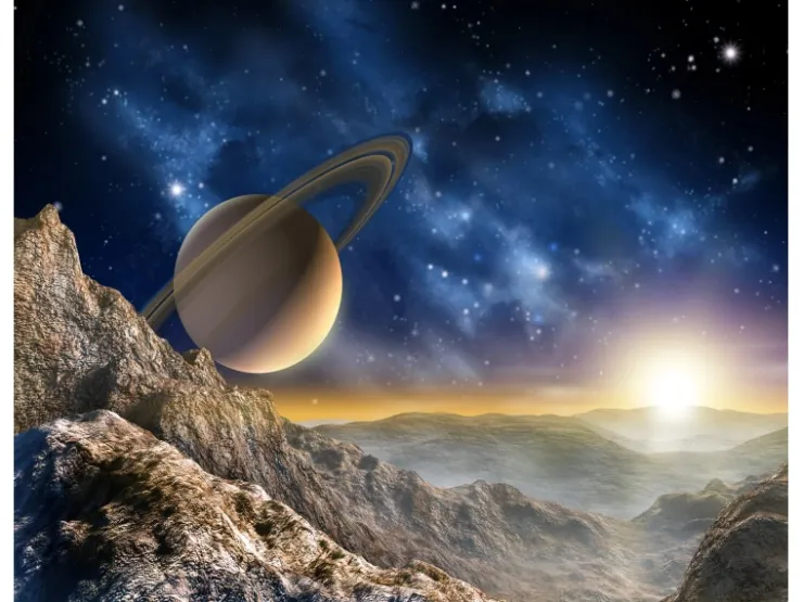 Sanders & Sanders Fototapete Universum Blau und Beige 360 x 270 cm 600489* Fototapeten