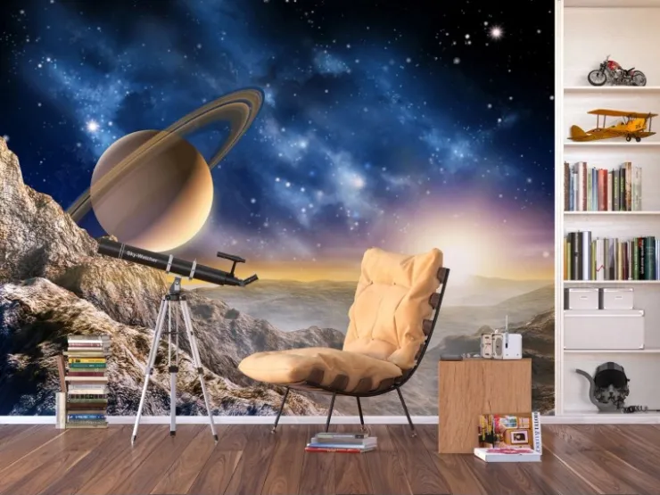 Sanders & Sanders Fototapete Universum Blau und Beige 360 x 270 cm 600489* Fototapeten