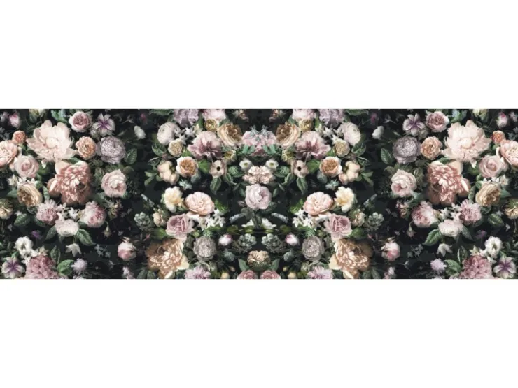 Sanders & Sanders Fototapete Blumen Multicolor Auf Schwarz 800 x 250 cm 611946
