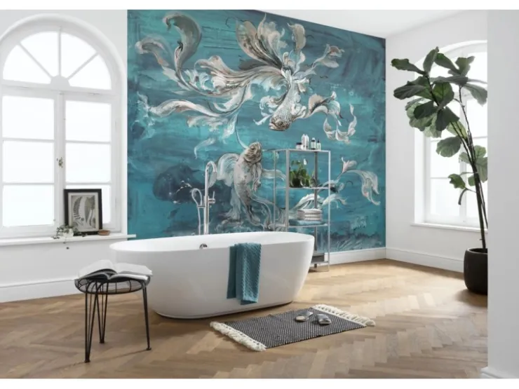 Sanders & Sanders Fototapete Fisch Blau 300 x 280 cm 612031* Fototapeten
